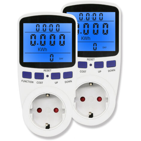 2pcs back blue light household power metering socket power analyser billing socket multifunctional biller (1/5)