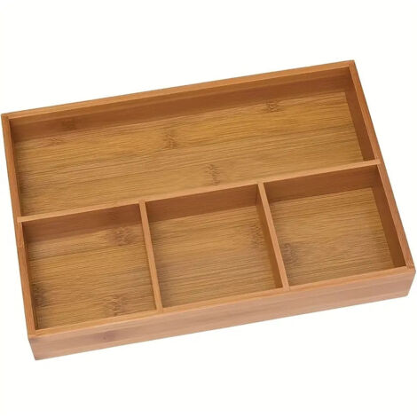 4 compartiments en bois de bambou (1/4)