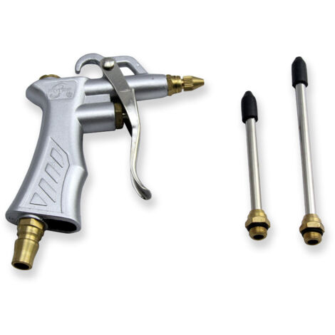 Pistolet de soufflage d'air industriel avec buse réglable en laiton, 8-14 pouces et 2 extensions de débit d'air en acier, pistolet de soufflage de poussière d'outil d'air à haut volume pour les access (1/5)