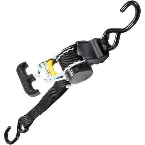 Sangles de Sécurité à Cliquet pour Fixation Automobile et Camions, Sangles d'Arrimage à Cliquet Auto-Rétractables Haute Résistance, Accessoires en Sangle Automobile pour Motos, Équipement de (1/5)