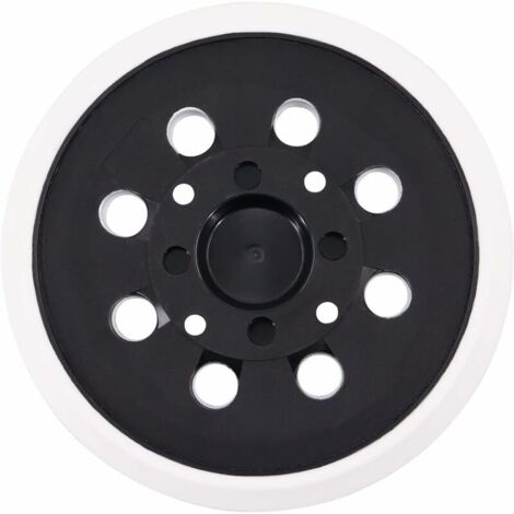 Plateau de Ponçage 125 mm avec Hook et Loop 8 Trous Compatible avec Bosch PEX 300/400 AE Ponceuse Excentrique par Poweka (Blanc) (1/5)