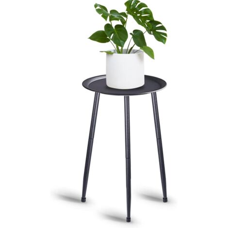 50cm Niveaux Supports de Pots de Fleurs Étagère Plante, Support à Plantes en Métal, Tablettes Amovibles en Métal Moderne pour Pot Idéal pour Maison Balcon Jardin Intérieur (Noir) (1/5)