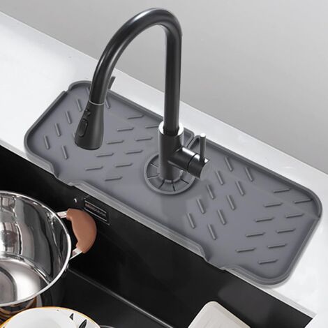 Bac d'égouttement de poignée de robinet en silicone, s'adapte au diamètre inférieur du robinet de 3,2 pouces, porte-éponge protecteur d'évier pour accessoires d'évier de cuisine et de salle de bain (1/5)