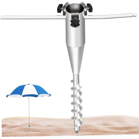 Ancre de Sable de Parapluie Plage en Spirale 20 Pouces, Porte-Parapluie réglable pour Le Sable, Ancre Plage Portable sans Chiffre (1/5)