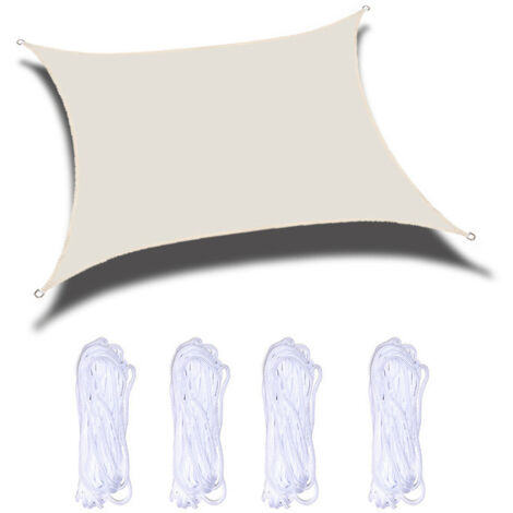 Voile d'ombrage Rectangulaire 3x6 m, Toile Ombrage HDPE Respirant (185g/㎡), Filet dombrage Rectangle 6x3 m avec Protection UV pour Patio Jardin Terrasse Extérieur, Blanc (1/5)