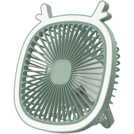 Ventilateur de bureau USB à 3 vitesses - Ventilateur silencieux avec lumière LED pour bureau à domicile (1/5)