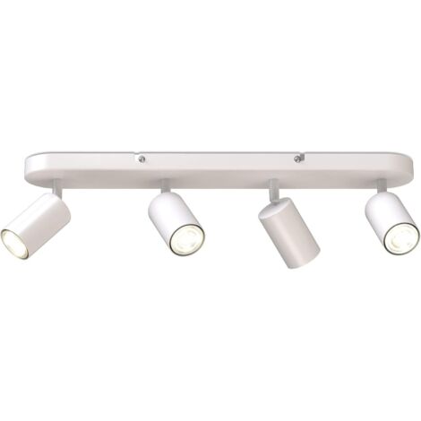 barre de spots I 4 spots pivotants & orientables I GU10 I blanc mat I livré sans ampoules (1/5)