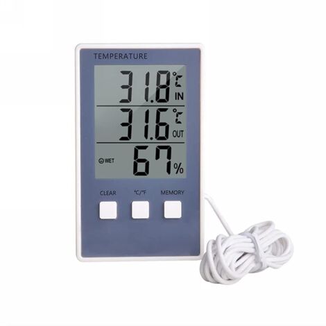 Digital thermomètre hygromètre intérieur extérieur température humidimètre affichage Station météo moniteur jauge écran LCD chaud (1/5)