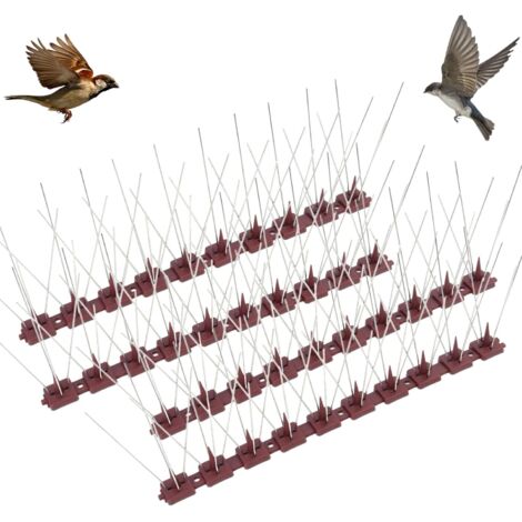Pic Anti Pigeon Plastique, Acier Inoxydable Pique Anti Pigeon Repulsif Pigeon, Effaroucheur Oiseaux Repulsif Oiseaux, Epouvantail Oiseaux Répulsif Chat Balcon Jardin 4 Piezas 1.2 M (1/5)