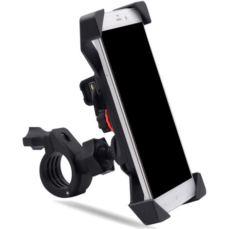 Support Téléphone Vélo Support Smartphone de Moto, Universel Porte Vélo du Guidon avec 360° Rotation pour 3,5 à 6,5 Pouces GPS pour Smartphones Autres Appareils Noir (1/5)