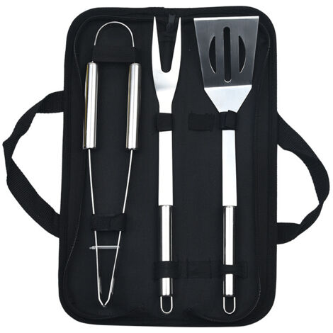 Outil de Barbecue Domestique Spatule, Fourchette et Pinces en Acier Inoxydable, Grands Accessoires pour Les Amateurs de Grillades en Plein Air (1/5)
