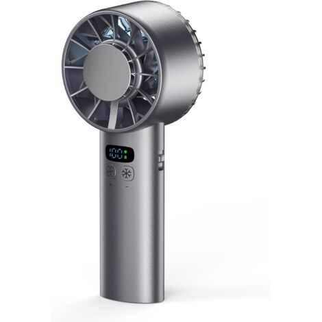 Ventilateur portatif rechargeable, puissant mini-ventilateur Turbo avec compression à froid, 100 vitesse 5200mAh rechargeable, Essentials de voyage, Camping, extérieur (noir) (1/5)