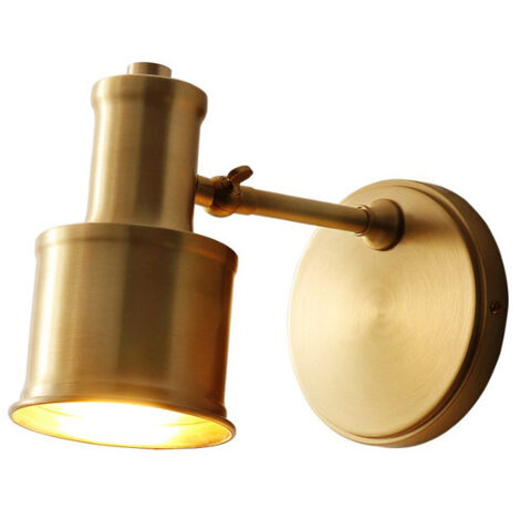 Lampe frontale miroir de salle de bain, luminaire mural entièrement en cuivre, tête unique, gradation tricolore (1/5)