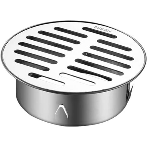 Siphon de Sol Acier Inoxydable Rond, Siphon de Sol Amovible Rond, Siphon de Sol Anti-Blocage pour Les tuyaux de Drainage, Les toits, Les balcons, l'extérieur, empêchez Le Blocage (1/5)