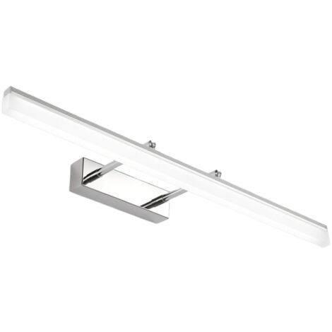 LED acier inoxydable, télescopique réglable, rétroviseur de salle de bain, chrome 40cm, lumière chaude (1/5)