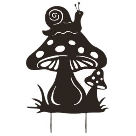 Fer Art escargot champignon insert, animaux et plantes forme jardin pelouse décoration artisanat en métal (1/5)