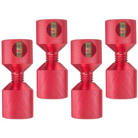 1-1/8" Two Hole Pins Built-in Level 6061 Aluminum 2 Hole Flange Alignment Pin with Anodized Oxide Red Finish 4Pcs (1/5)