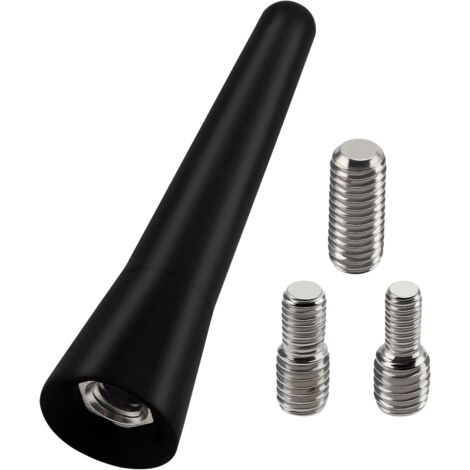 Soldes 6.5cm Mini Antenne Voiture Courte, FM/AM Tige d'antenne de Voiture, Mini Antenne de Voiture Universelle, avec 3 Vis M4/M5/M6, pour la Réception Radio FM/AM (1/5)