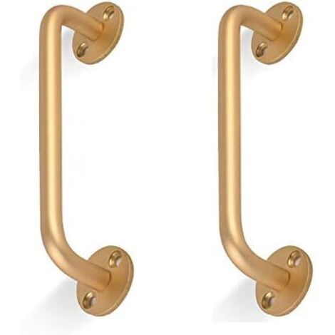 Lot de 2 poignées de porte de grange tubulaires noires pour escalier, barre d'appui pour porte coulissante, porte de garage (1/5)