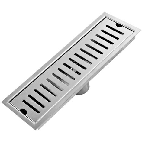 Drain Linéaire De Douche Rectangulaire Tranchée De Douche Trou De Drainage De Sol Grille De À Motif Remplacement De Drain De Sol De Salle De Bains 30Cm (1/5)