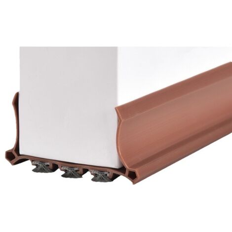 Bande d'étanchéité pour bas de porte, boudin de porte, bande de laine épaisse pour butée de porte, bande d'isolation phonique pour moquette (marron) (1/5)
