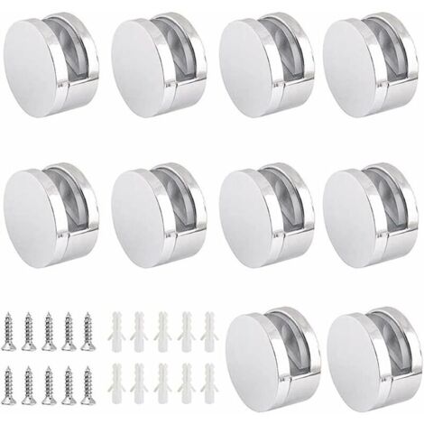 10 Pièces Clips Verre en Alliage Zinc Clips de Miroir Support pour 4-6mm Pince de Verre (Accessoires Compris) (1/5)