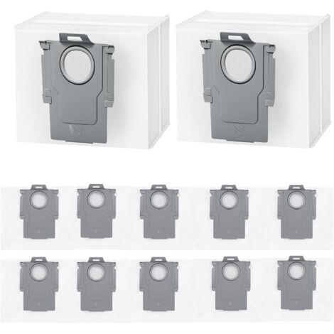12 sacs à poussière pour Roborock Q5+, Q5 Max+, Q5 DuoRoller+, Q5 Pro+, Q7+ Max+/M5+/L5+, Q8 Max+, S8+, S8 Pro Ultra, S7 MaxV/Max Ultra, Q10 S5+/X5+ Robot aspirateur, sac de grande capacité de 3,6 l