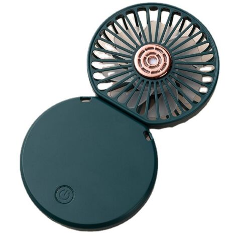 Mini Ventilateur à Main Rechargeable Portable Usb, Petit Ventilateur de Table Pliable 3 Vitesse, Ventilateur de Poche Silencieux et Puissant pour Bureau à Domicile, Extérieur, Voyage (Vert foncé)