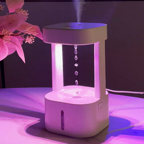 Humidificateur à Ultrasons Mini 580 ml USB avec Effets de Lumière Anti-gravité en Forme de Goutte d'eau avec LED, Arrêt Automatique pour Maison, Appartement, Humidificateur d'air (1/5)