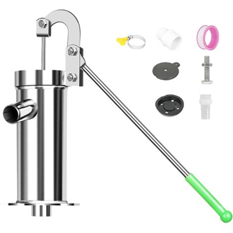 Pompe de puits à Main en Acier Inoxydable, Pompe à Eau Manuelle Fuite avec poignée et Accessoires rotatifs 360 °, Tire de l'eau Jusqu' 8 m Profondeur (1/5)