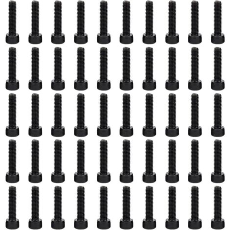 50 Pcs Vis Boulon et Écrous M6 Vis Bouton à Tête Hexagonale Socket Vis à Six Pans Creux en Acier au Carbone (1/5)