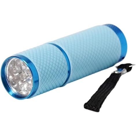 2-Pack Mini lampe de poche UV avec 9 LED et piles - Détecteur d'urine pour chien/chat, agents fluorescents, taches sèches, détection de contrefaçon, billets de banque, punaises de lit, etc(sans batter (1/5)