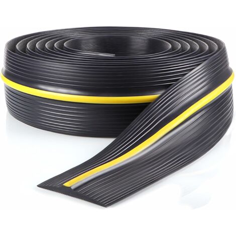 Joint de seuil en caoutchouc EPDM 5m – Antidérapant avec bande jaune – Pour porte de garage basculante ou standard – Étanchéité optimale (1/5)