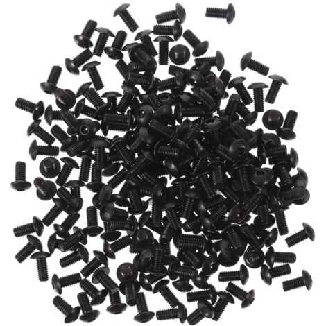 200pcs grande tête plate Cross slot machine dentition vis M4 tête parapluie vis champignon tête vis à fil, noir (1/5)