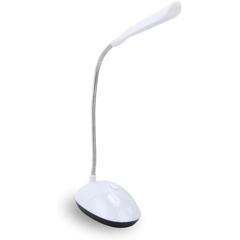 Parence.- Lampe de Bureau LED à Bras Réglable - Alimentation à Piles - Lumière Idéale pour Étudiants, Chevet et Bureau, Blanc