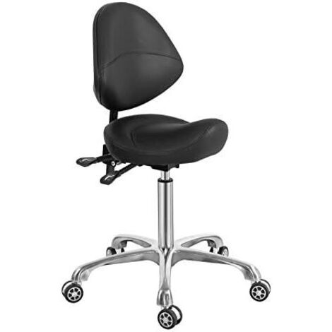 Chaise à roulettes très résistante avec siège en forme de selle, soutien dorsal et rotation hydraulique réglable 159 kg (1/5)