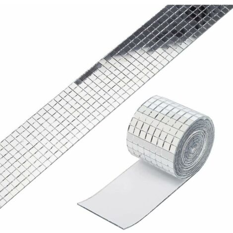 Miroirs Carreaux de Mosaïque Autocollant DIY Décoratif Accessoire,Auto-Adhésif Mini Carré Miroirs en Verre Tuiles Guazhuzni 5x5mm(1464 pcs ) (1/5)