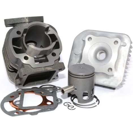 Kit cylindre 50 fonte pour MBK Booster – Piston bi-segments – Culasse aluminium haute conductivité – Compatible Minarelli vertical