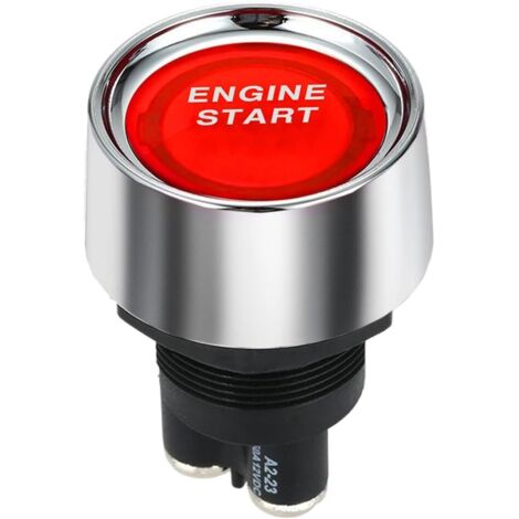 Start Engine Button car Dc 12v 50a Red Car Start Engine Button Light Switch Push Start Ignition Switch for Racing Sport (ON)-Off momentary Switch (Red) (1/5)