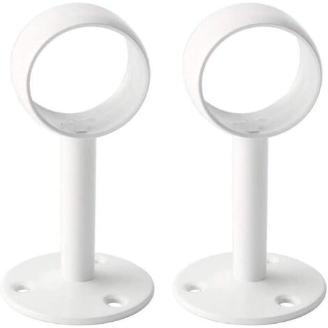 1 1/4 "Support de Tringle à Rideau de Salle de Bain, Support de Montage au Plafond de Tringle à Rideau, Fente de Support d'extrémité de Tringle de Placard, Paquet de 2 (1/5)