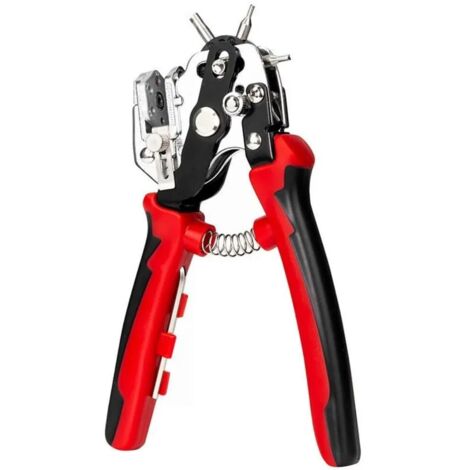 Leather Hole Punch Tool Multi Hole Sizes 45 Steel Puncher for Belts, Watch Bands, Straps, Dog Collars, Saddles, Shoes, Fabric, DIY Home, Craft Projects (1/5)