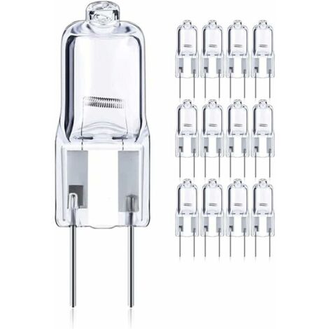 12-PCS 50W GY6.35/G6.35 Halogènes Dimmable, 12V Bi-pin Base T4 G6.35 820lm Blanc Chaud 2700K pour Lampe de Table, Armoire, Lumière de Paysage