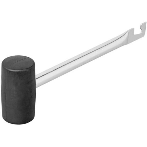 Marteau de camping en caoutchouc avec tire-piquets - Marteau multifonction pour tente - Design robuste en TPR et acier - Idéal pour le camping et l'extérieur (1/5)