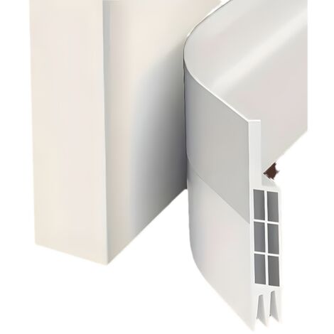 Calfeutrer Bas de Porte, 100 x 5cm Bas de Porte Adhési, Souple Silicone Isolant Phonique Thermique Blanc Bande d'étanchéité Anti Bruit Poussière Stop à l'air Froid Anti Souris Fourmi (1/5)