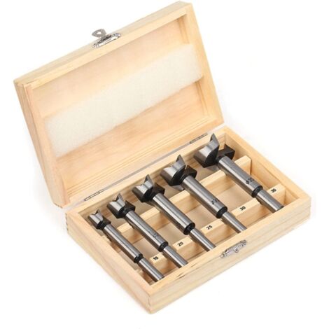 5pcs pointe outils de travail du bois perçage scie Kit, coupe charnière trou rond porte de vélo (1/5)
