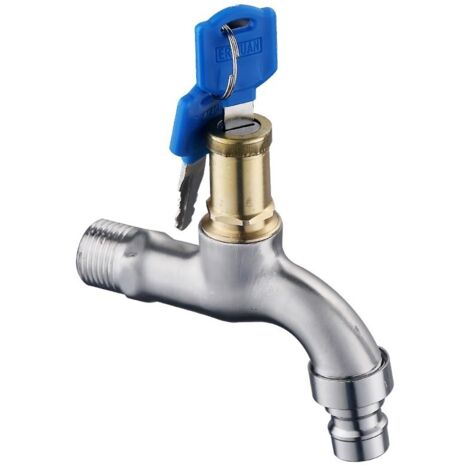 2 Pièces Robinet Verrouillable, Serrure Robinet Exterieur, Robinet D'eau Verrouillable, Robinet D'eau Verrouillable pour Utilisation Dans les Jardins et Potagers (1/5)