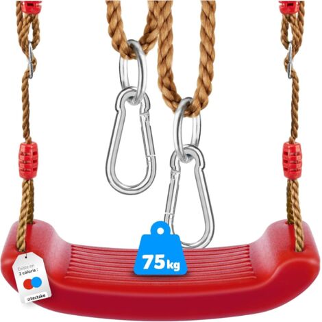 Balancoire Exterieur Balancelle de Jardin pour Aire de Jeux Exterieur Our intérieur pour Enfant et Adultes avec Corde balancoire et mousquetons & Surface antidérapante, Max. 75 kg (1/5)