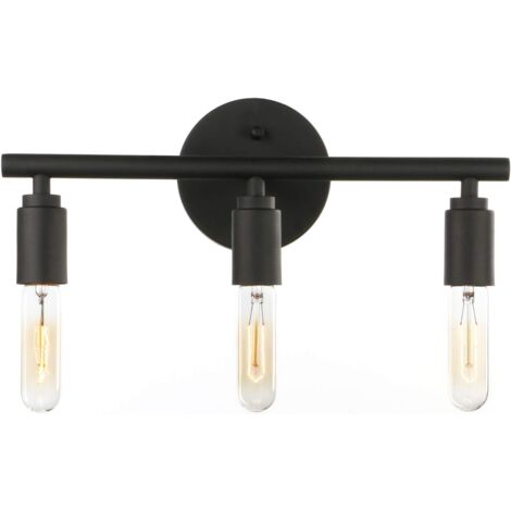 Lampe frontale miroir, lampe murale à trois têtes, vent industriel, lampe LED, 110 - 240V avec source lumineuse 4W (1/5)