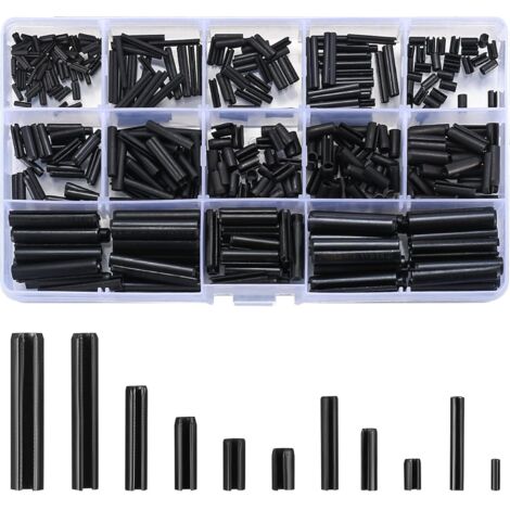390Pièces Assortiment de Goupilles élastiques, Goupilles élastiques de Sûreté en Acier au Manganèse - M1.5/M2/M2.5/M3/M4/M5/M6 (1/5)