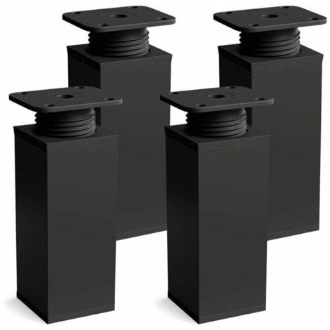 Pieds de meubles lot de 4 Design: Noir mat Hauteur : 60mm réglables Forme angulaire (1/4)